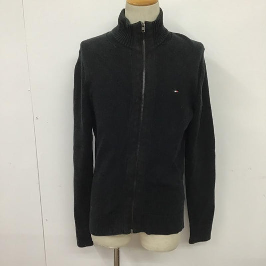 トミーヒルフィガー TOMMY HILFIGER カーディガン 長袖 L 無地 黒 / ブラック /  メンズ USED 古着 中古 10086422