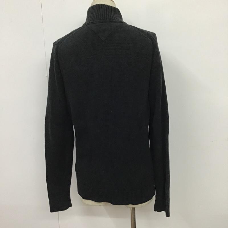 トミーヒルフィガー TOMMY HILFIGER カーディガン 長袖 L 無地 黒 / ブラック /  メンズ USED 古着 中古 10086422