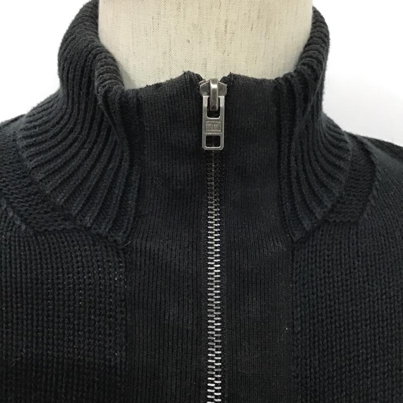 トミーヒルフィガー TOMMY HILFIGER カーディガン 長袖 L 無地 黒 / ブラック /  メンズ USED 古着 中古 10086422