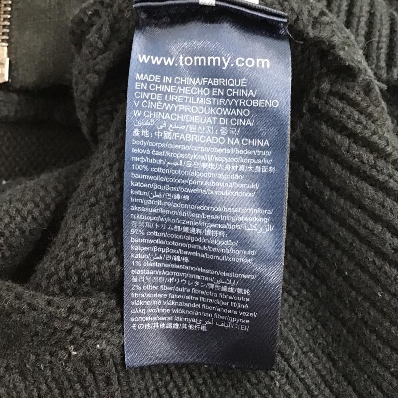 トミーヒルフィガー TOMMY HILFIGER カーディガン 長袖 L 無地 黒 / ブラック /  メンズ USED 古着 中古 10086422
