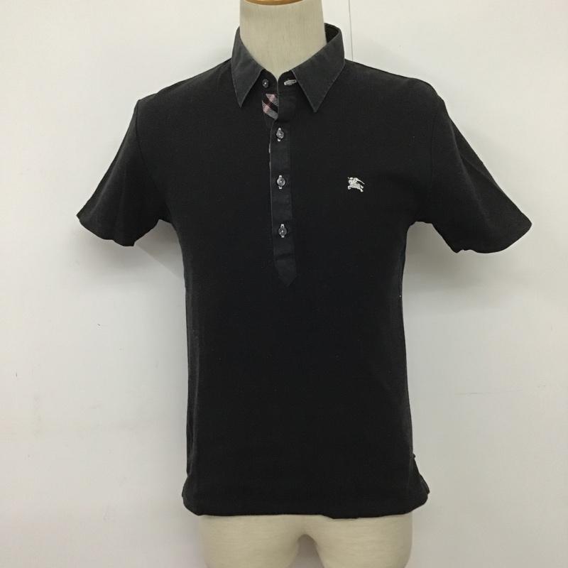 バーバリーブラックレーベル BURBERRY BLACK LABEL ポロシャツ 半袖 BMV36-824-09 2 ワンポイント 黒 / ブラック /  メンズ USED 古着 中古 10086495