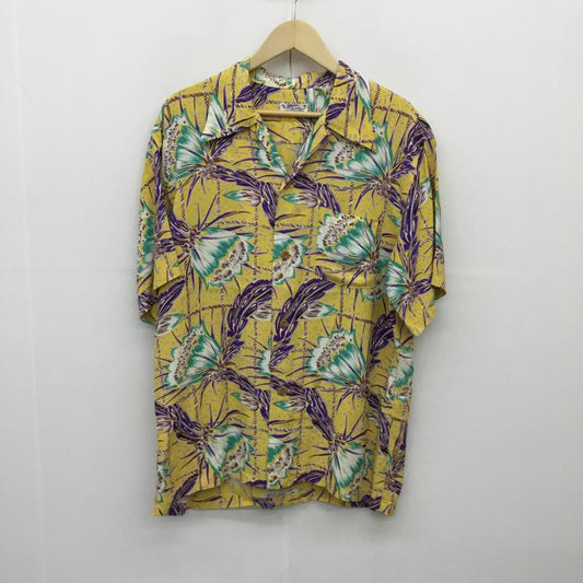 サンサーフ SUN SURF シャツ、ブラウス 半袖 アロハシャツ　開襟　オープンカラー L 花柄 黄 / イエロー /  メンズ USED 古着 中古 10086504