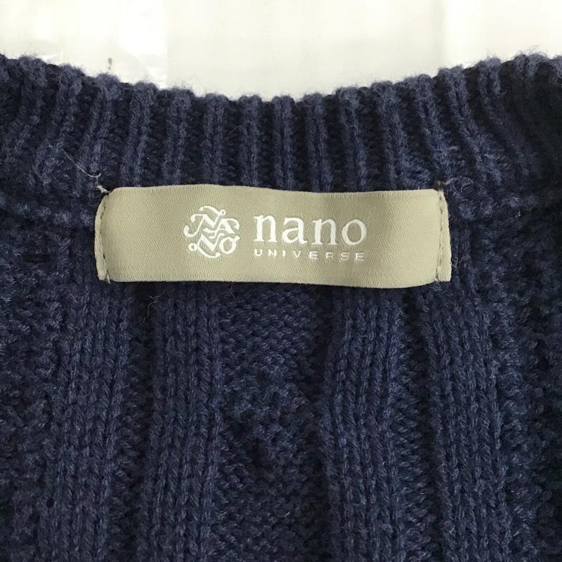 ナノユニバース nano・universe ニット、セーター 長袖 NUC82KNT016TG L 無地 紺 / ネイビー /  メンズ USED 古着 中古 10086526