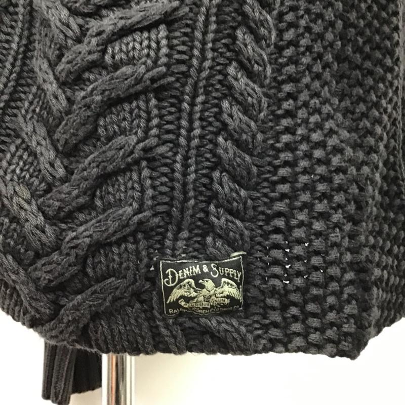 デニムアンドサプライラルフローレン DENIM & SUPPLYRALPHLAUREN カーディガン 長袖 M 無地 黒 / ブラック /  メンズ USED 古着 中古 10086649