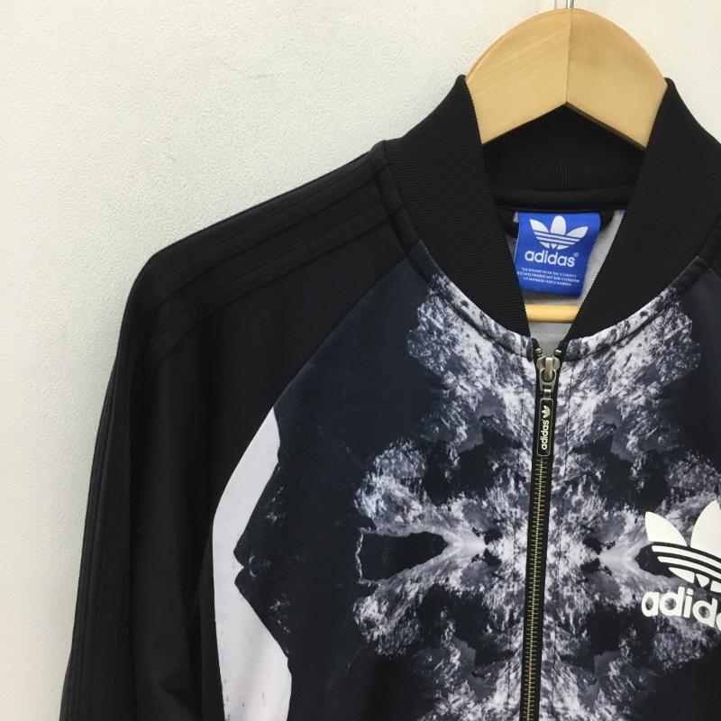 アディダス adidas ジャケット、上着 ジャンパー、ブルゾン トラックジャケット　ジャージトップ　トレフォイル ロゴ、文字 黒 / ブラック /  メンズ USED 古着 中古 10086751