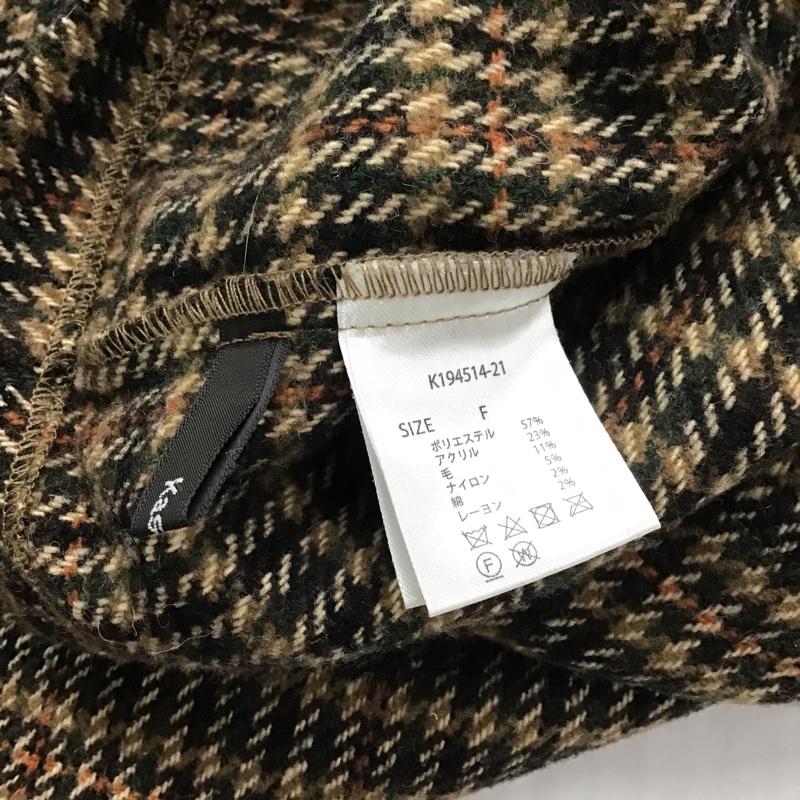 カスタネ Kastane カットソー 長袖 K194514-21 Vネック FREE チェック 黒 / ブラック / X 茶 / ブラウン / X ベージュ / ベージュ / X 橙 / オレンジ / X 緑 / グリーン /  レディース USED 古着 中古 10086822