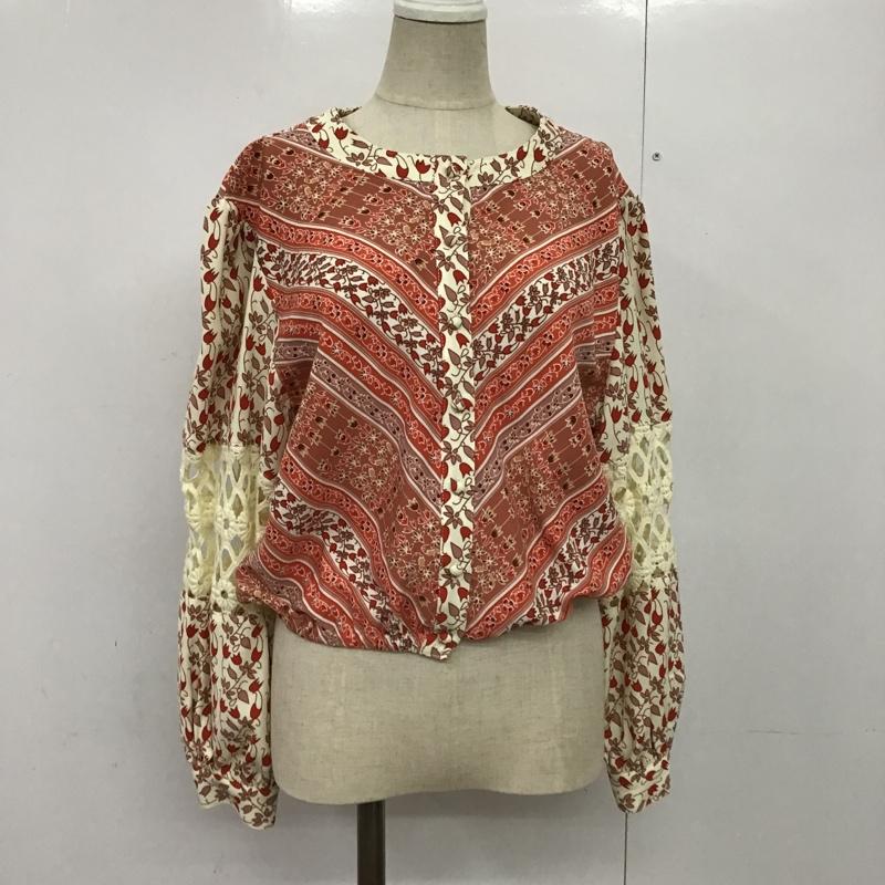 スライ SLY カットソー 長袖 030ASM30-0240 VALLEY FLOWER TOPS 2 総柄 赤 / レッド / X 白 / ホワイト /  レディース USED 古着 中古 10086904