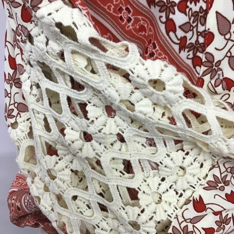 スライ SLY カットソー 長袖 030ASM30-0240 VALLEY FLOWER TOPS 2 総柄 赤 / レッド / X 白 / ホワイト /  レディース USED 古着 中古 10086904