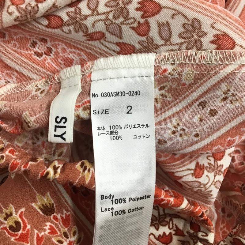 スライ SLY カットソー 長袖 030ASM30-0240 VALLEY FLOWER TOPS 2 総柄 赤 / レッド / X 白 / ホワイト /  レディース USED 古着 中古 10086904
