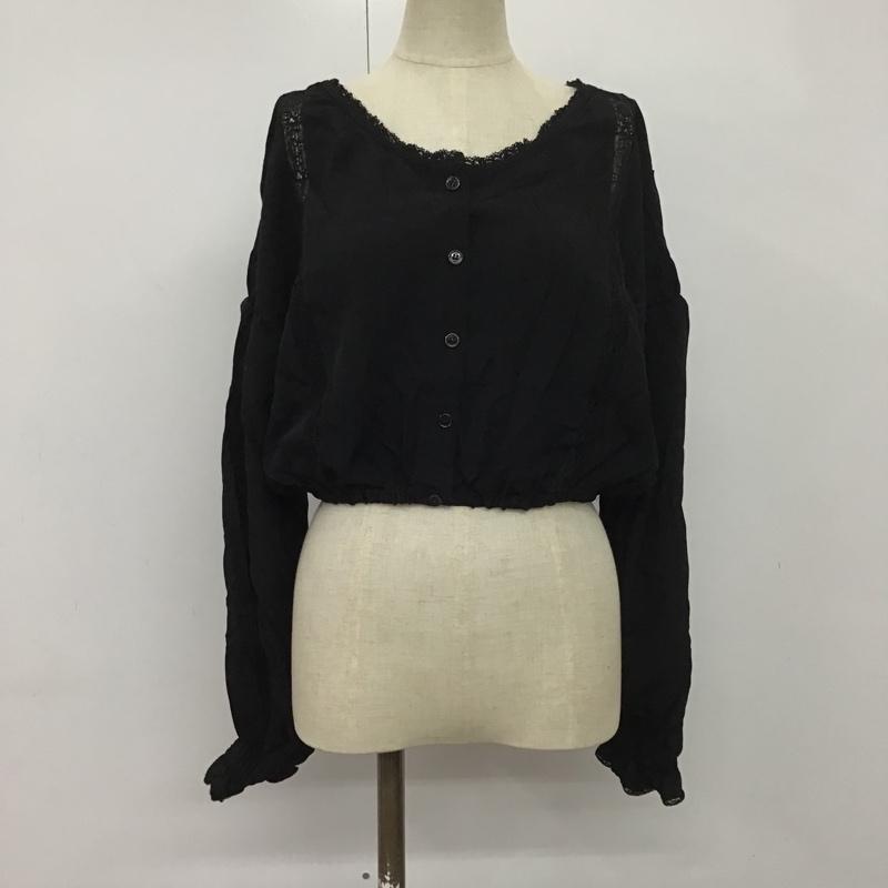 スライ SLY カットソー 長袖 0309AY30-1110 2WAY FREE レース柄 黒 / ブラック /  レディース USED 古着 中古 10086916