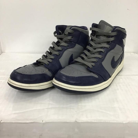 ナイキ NIKE スニーカー スニーカー 554724-006 AIR JORDAN 1 MID 28.5cm 28.5cm ワンポイント 灰 / グレー / X 紺 / ネイビー /  メンズ USED 古着 中古 10086941