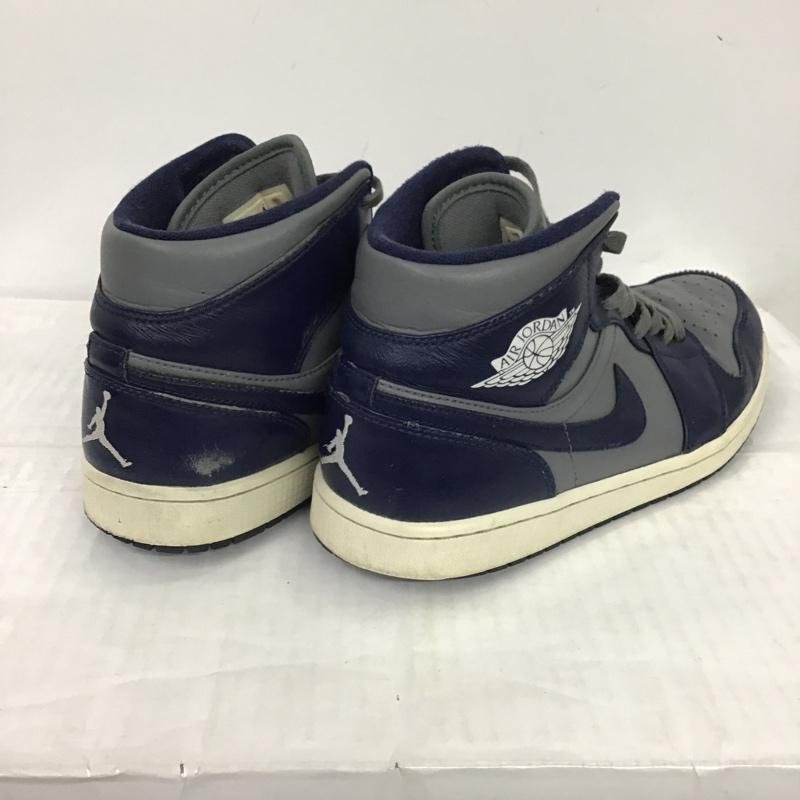 ナイキ NIKE スニーカー スニーカー 554724-006 AIR JORDAN 1 MID 28.5cm 28.5cm ワンポイント 灰 / グレー / X 紺 / ネイビー /  メンズ USED 古着 中古 10086941