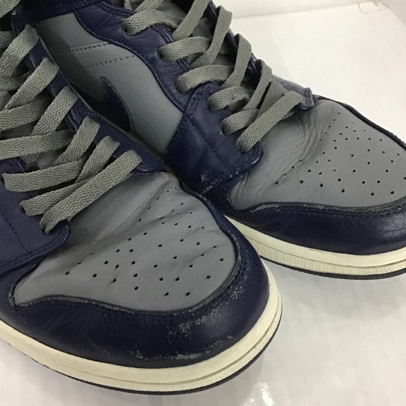 ナイキ NIKE スニーカー スニーカー 554724-006 AIR JORDAN 1 MID 28.5cm 28.5cm ワンポイント 灰 / グレー / X 紺 / ネイビー /  メンズ USED 古着 中古 10086941