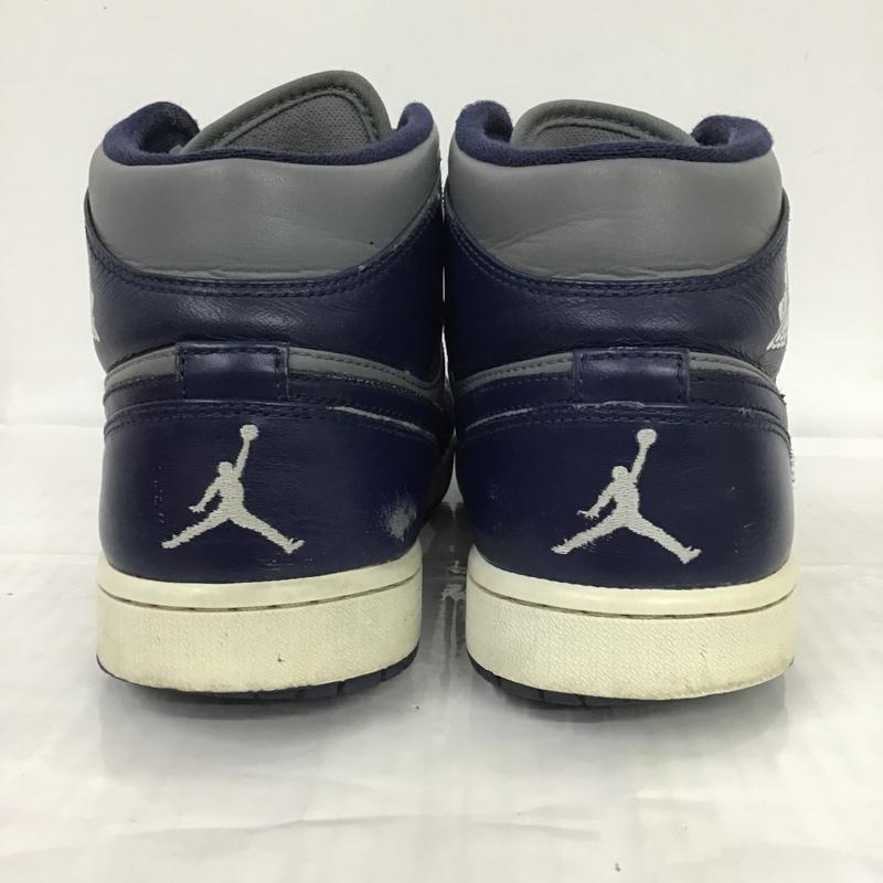 ナイキ NIKE スニーカー スニーカー 554724-006 AIR JORDAN 1 MID 28.5cm 28.5cm ワンポイント 灰 / グレー / X 紺 / ネイビー /  メンズ USED 古着 中古 10086941