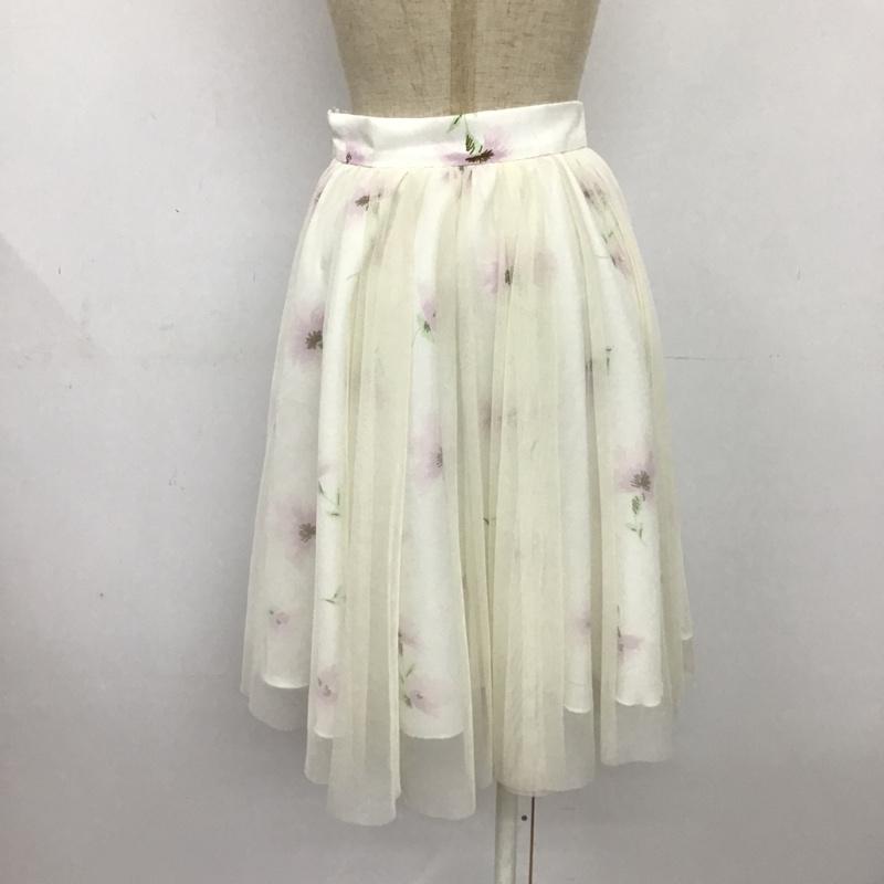 ダズリン dazzlin スカート ひざ丈スカート 021620802401 オーバーチュールフラワースカート S 花柄 白 / ホワイト /  レディース USED 古着 中古 10086963