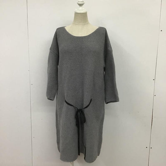 グリーンレーベルリラクシング green label relaxing ワンピース ひざ丈スカート 3526-105-1595 無地 灰 / グレー /  レディース USED 古着 中古 10087249