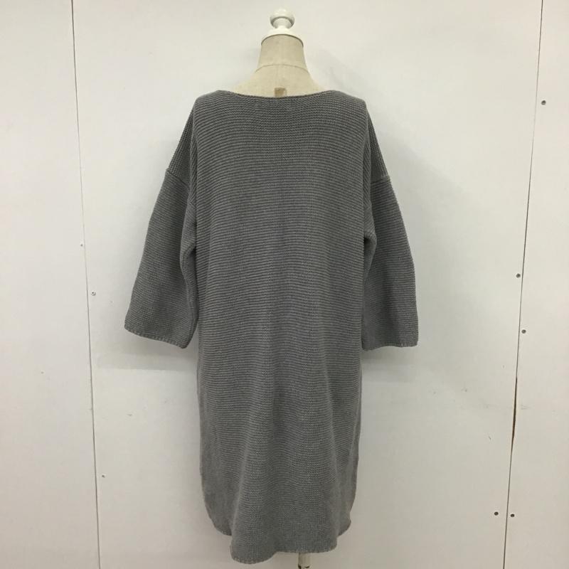 グリーンレーベルリラクシング green label relaxing ワンピース ひざ丈スカート 3526-105-1595 無地 灰 / グレー /  レディース USED 古着 中古 10087249