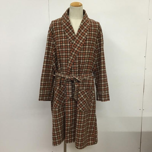 ジェーシーペニー JCPENNEY カーディガン 長袖 ガウン チェック 橙 / オレンジ / X 茶 / ブラウン / X 白 / ホワイト / X ダークブラウン / ダークブラウン /  メンズ USED 古着 中古 10087257