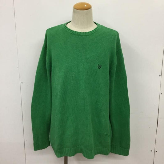 チャップス CHAPS ニット、セーター 長袖 コットン L ワンポイント 緑 / グリーン /  メンズ USED 古着 中古 10087282