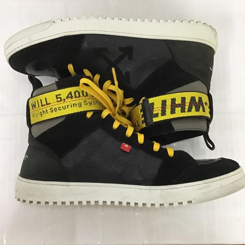 オフホワイト Off-White スニーカー スニーカー ハイカット 43 ロゴ、文字 黒 / ブラック / X 黄 / イエロー /  メンズ USED 古着 中古 10087352