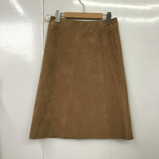 ナチュラルビューティーベーシック NATURAL BEAUTY BASIC スカート ミニスカート L 無地 茶 / ブラウン /  レディース USED 古着 中古 10087426