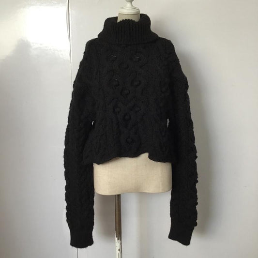 ザラ ZARA ニット、セーター 長袖 3859 149 800 タートルネック M  黒 / ブラック /  レディース USED 古着 中古 10087542