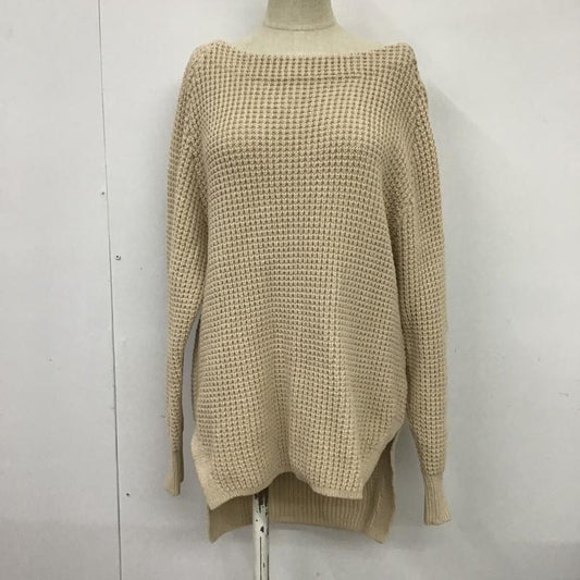 アズールバイマウジー AZUL BY MOUSSY ニット、セーター 長袖 250CSZ70-280B WAFFLE KNIT TUNIC S 無地 ベージュ / ベージュ /  レディース USED 古着 中古 10087641