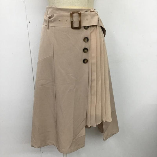ナイスクラップ NICE CLAUP スカート ひざ丈スカート 無地 ベージュ / ベージュ /  レディース USED 古着 中古 10087658