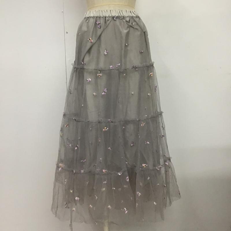 ダズリン dazzlin スカート ひざ丈スカート 刺繍　チュールスカート FREE 刺繍 灰 / グレー /  レディース USED 古着 中古 10087689