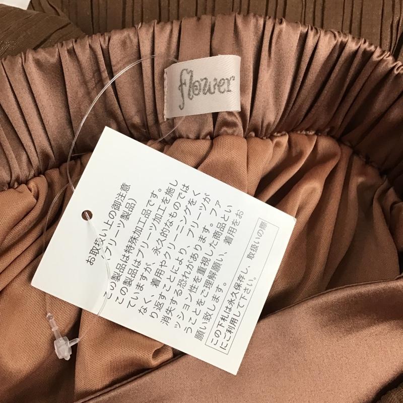 フラワー flower スカート ロングスカート プリーツスカート FREE 無地 茶 / ブラウン /  レディース USED 古着 中古 10087691