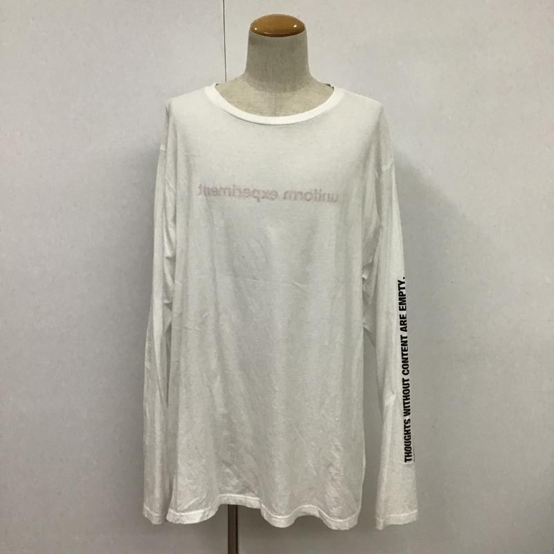 ユニフォームエクスペリメント uniform experiment Tシャツ 長袖 UE-189078 4 ロゴ、文字 白 / ホワイト /  メンズ USED 古着 中古 10087782