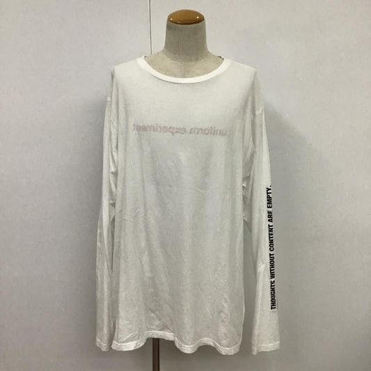 ユニフォームエクスペリメント uniform experiment Tシャツ 長袖 UE-189078 4 ロゴ、文字 白 / ホワイト /  メンズ USED 古着 中古 10087782