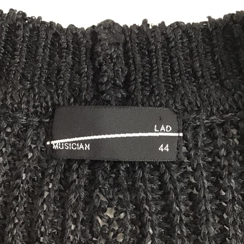 ラッドミュージシャン LAD MUSICIAN カーディガン 長袖 2110-006 Vネック 44 無地 黒 / ブラック /  メンズ USED 古着 中古 10087794