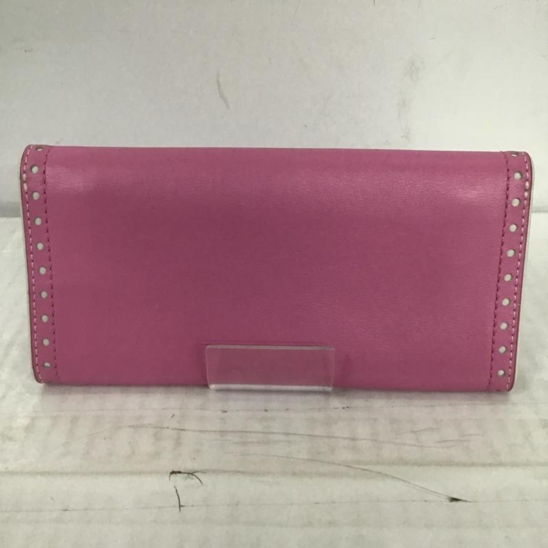 コーチ COACH 財布 長財布 ロゴ、文字 桃 / ピンク / X 白 / ホワイト /  レディース USED 古着 中古 10087842