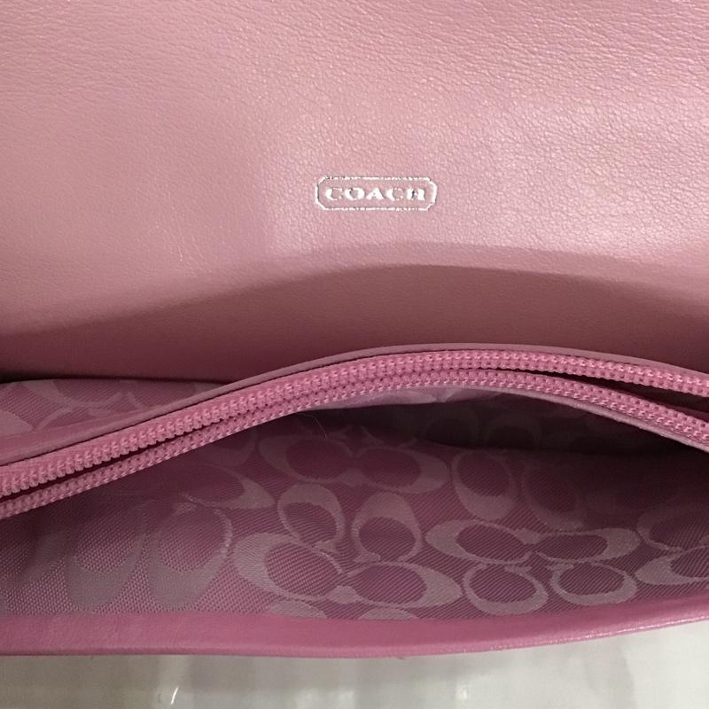 コーチ COACH 財布 長財布 ロゴ、文字 桃 / ピンク / X 白 / ホワイト /  レディース USED 古着 中古 10087842
