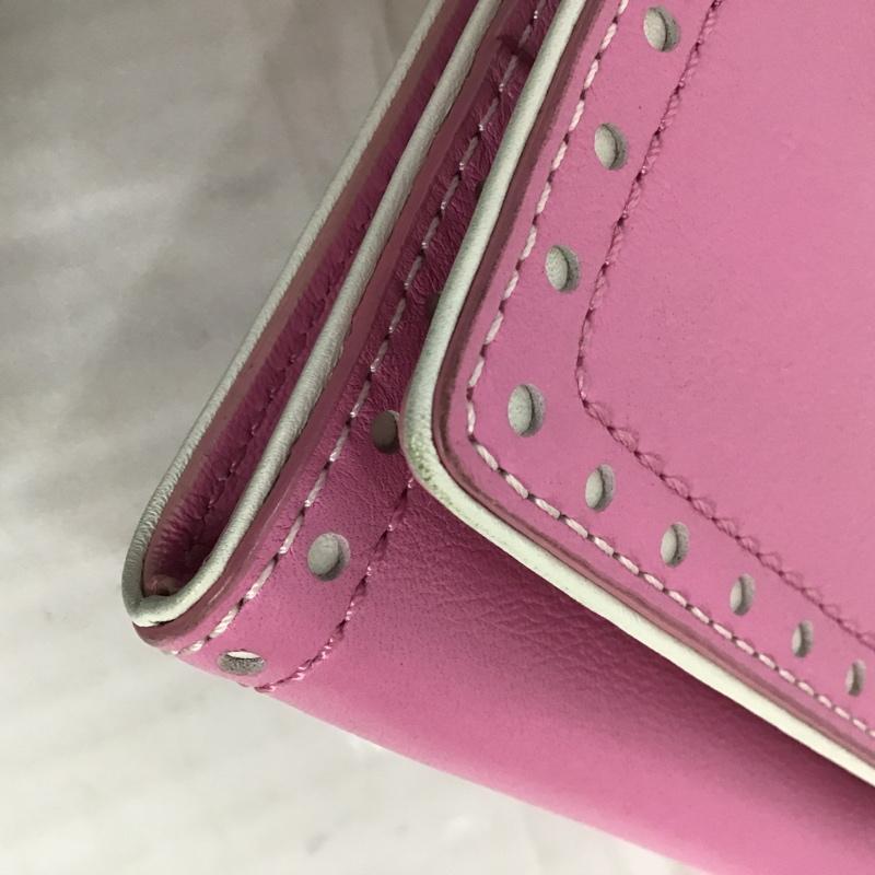 コーチ COACH 財布 長財布 ロゴ、文字 桃 / ピンク / X 白 / ホワイト /  レディース USED 古着 中古 10087842