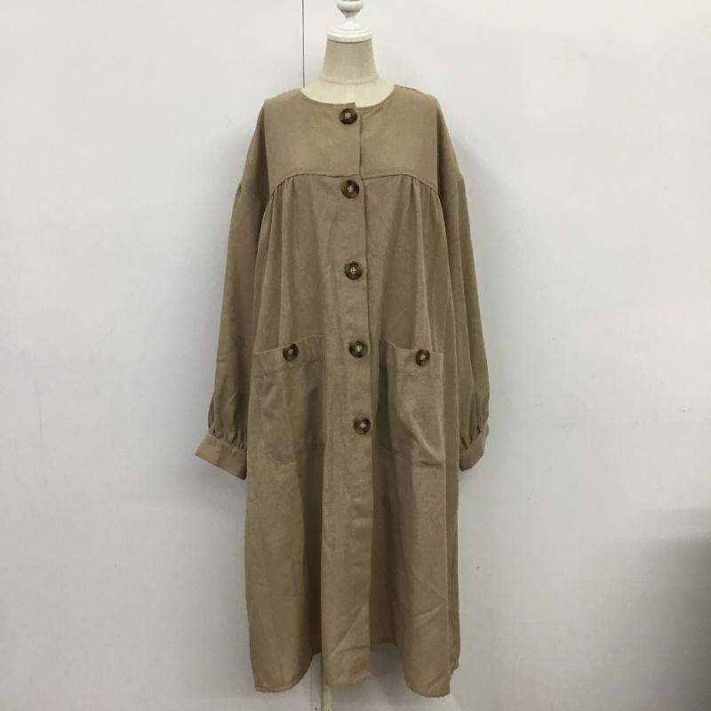 エヘカソポ ehka sopo コート コート一般 1303688 後ろリボン ノーカラー FREE 無地 ベージュ / ベージュ /  レディース USED 古着 中古 10087938