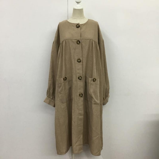 エヘカソポ ehka sopo コート コート一般 1303688 後ろリボン ノーカラー FREE 無地 ベージュ / ベージュ /  レディース USED 古着 中古 10087938