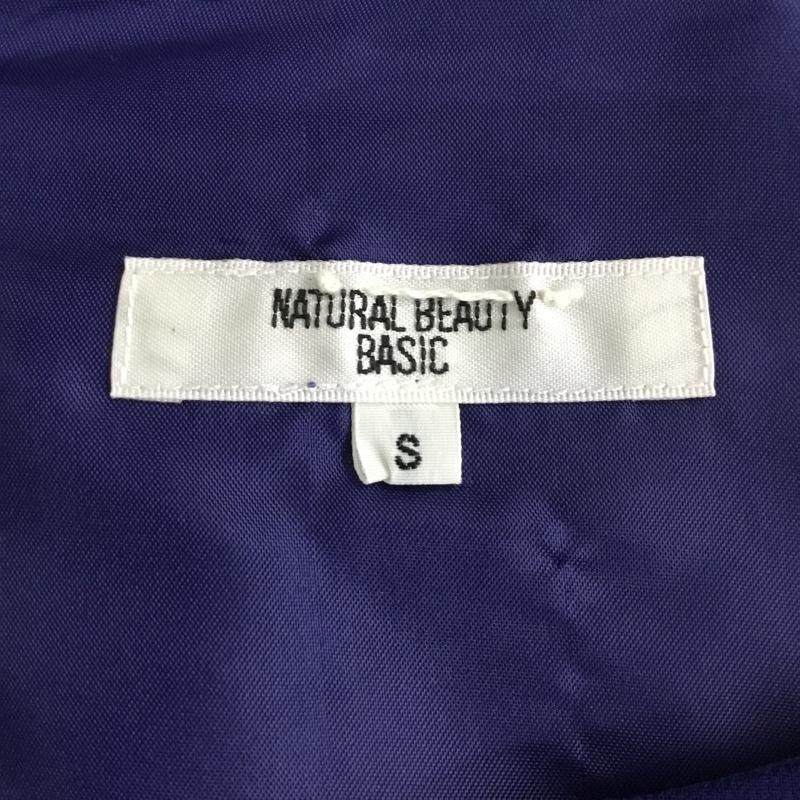 ナチュラルビューティーベーシック NATURAL BEAUTY BASIC ワンピース ひざ丈スカート 017-240015 ティアードワンピース S 無地 青 / ブルー /  レディース USED 古着 中古 10087941