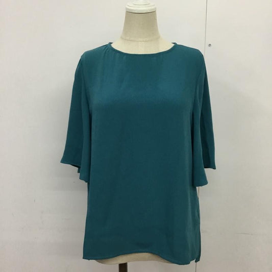 グリーンレーベルリラクシング green label relaxing カットソー 半袖 3511-299-1198 WORK TRIP OUTFITS フレアスリーブ S 無地 青 / ブルー /  レディース USED 古着 中古 10088074