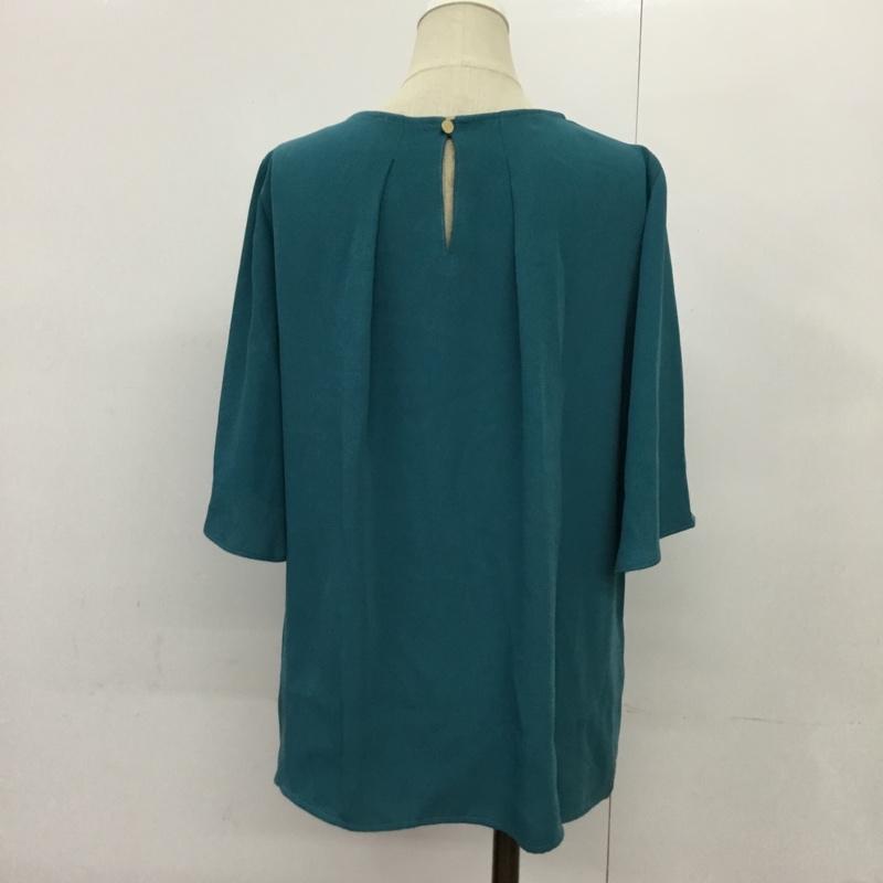 グリーンレーベルリラクシング green label relaxing カットソー 半袖 3511-299-1198 WORK TRIP OUTFITS フレアスリーブ S 無地 青 / ブルー /  レディース USED 古着 中古 10088074