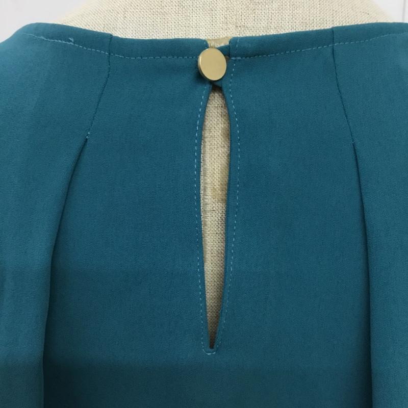 グリーンレーベルリラクシング green label relaxing カットソー 半袖 3511-299-1198 WORK TRIP OUTFITS フレアスリーブ S 無地 青 / ブルー /  レディース USED 古着 中古 10088074