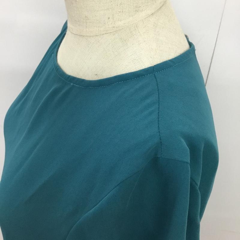 グリーンレーベルリラクシング green label relaxing カットソー 半袖 3511-299-1198 WORK TRIP OUTFITS フレアスリーブ S 無地 青 / ブルー /  レディース USED 古着 中古 10088074