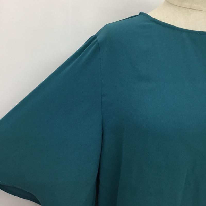 グリーンレーベルリラクシング green label relaxing カットソー 半袖 3511-299-1198 WORK TRIP OUTFITS フレアスリーブ S 無地 青 / ブルー /  レディース USED 古着 中古 10088074