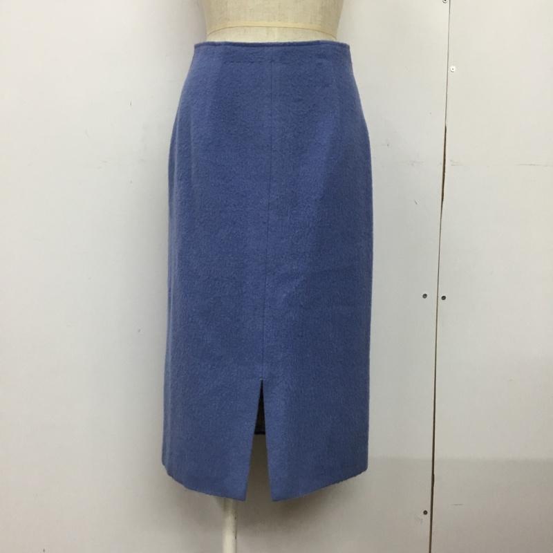 ノーリーズ NOLLEY'S スカート ロングスカート U-2556 フロントスリット 36 無地 水色 / ライトブルー /  レディース USED 古着 中古 10088111