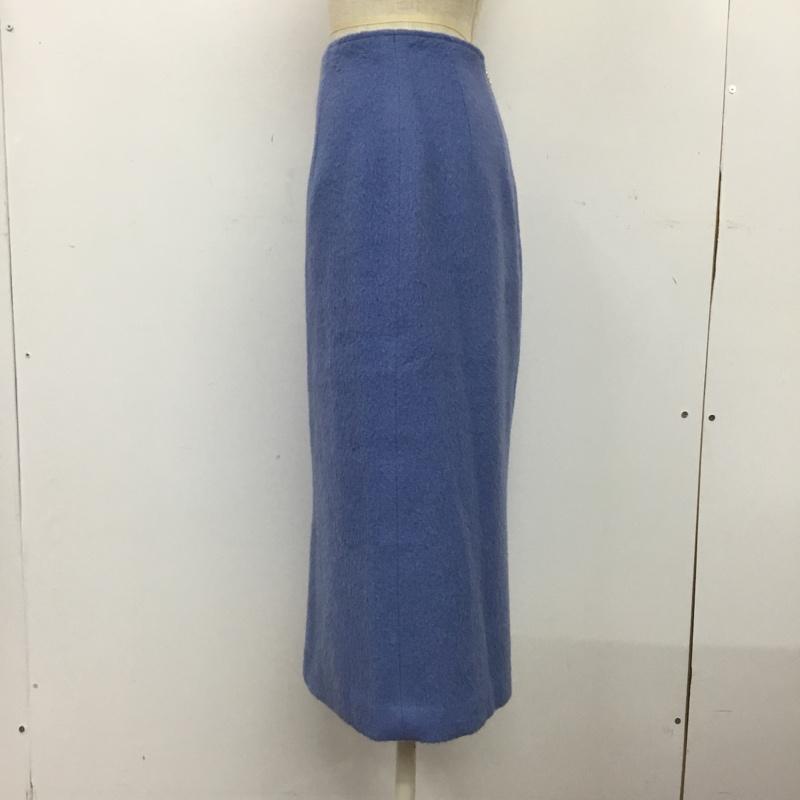 ノーリーズ NOLLEY'S スカート ロングスカート U-2556 フロントスリット 36 無地 水色 / ライトブルー /  レディース USED 古着 中古 10088111