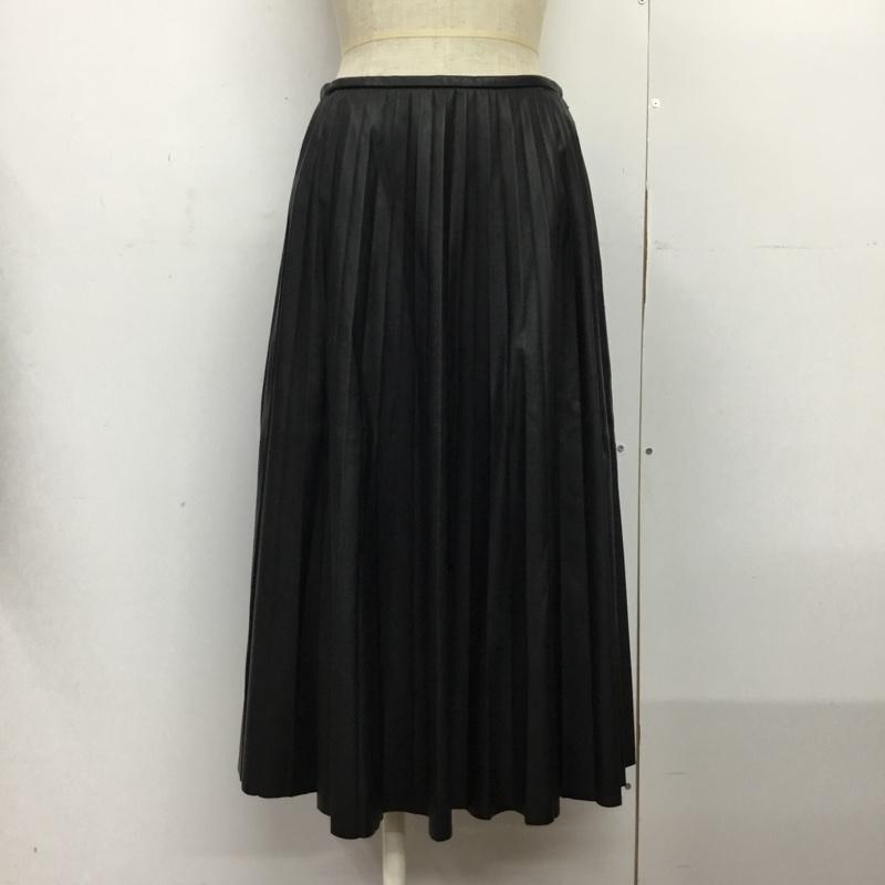 イネド INED スカート ひざ丈スカート 71-63152023 合皮 フェイクレザー プリーツスカート 無地 黒 / ブラック /  レディース USED 古着 中古 10088112