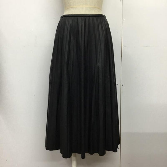 イネド INED スカート ひざ丈スカート 71-63152023 合皮 フェイクレザー プリーツスカート 無地 黒 / ブラック /  レディース USED 古着 中古 10088112