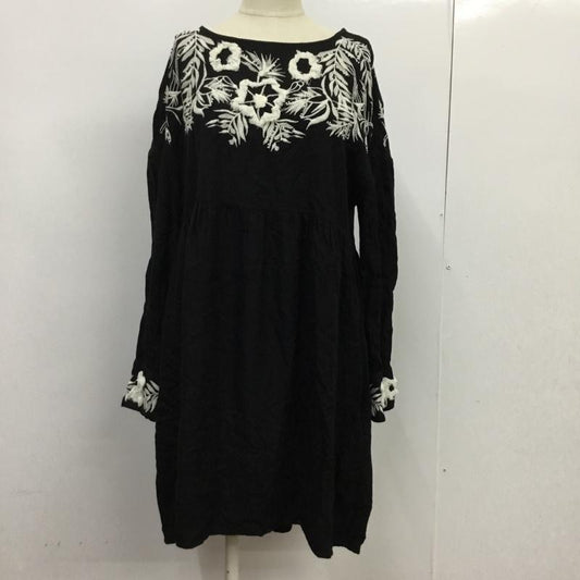 ザラベーシック ZARA BASIC ワンピース ひざ丈スカート S 無地 黒 / ブラック /  レディース USED 古着 中古 10088158