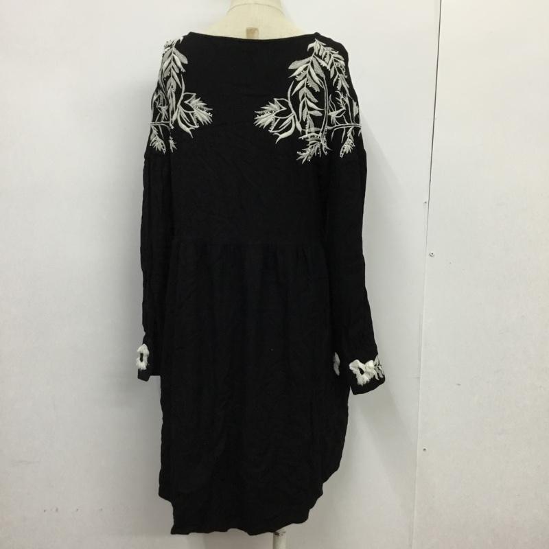 ザラベーシック ZARA BASIC ワンピース ひざ丈スカート S 無地 黒 / ブラック /  レディース USED 古着 中古 10088158